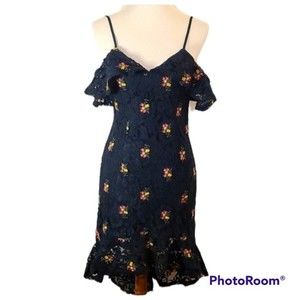 NWOT | Ina Lace Ruffled Off-the-Shoulder Floral Dress | Size M
